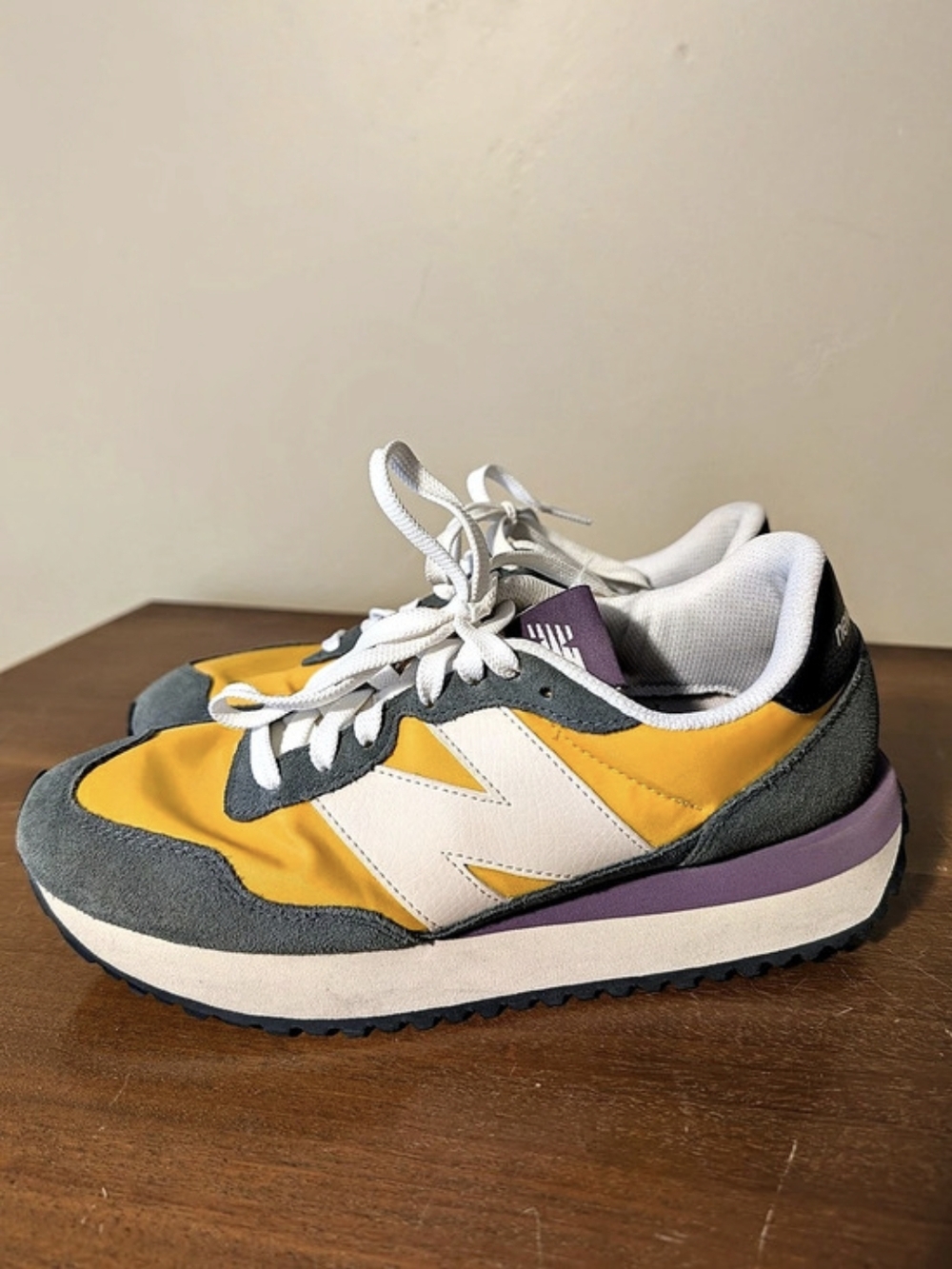 New Balance 237 Color Block Yellow Green Purple Sneakers US 9.5